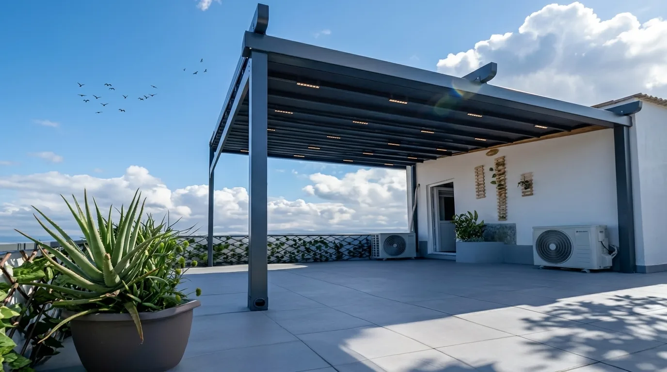 Terasta pergola tente uygulaması
